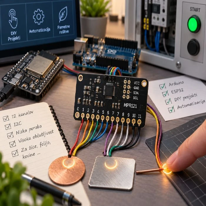 Modul za zaznavo dotika MPR121 I2C za arduino esp32 ipd